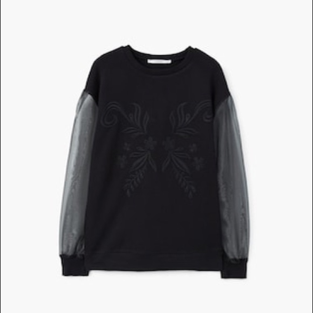 Mango sheer sleeved sweater